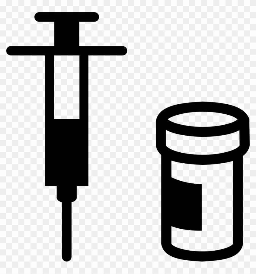 Syringe With Medication Beside Drug Container Comments - Vaccine Icon #1242292