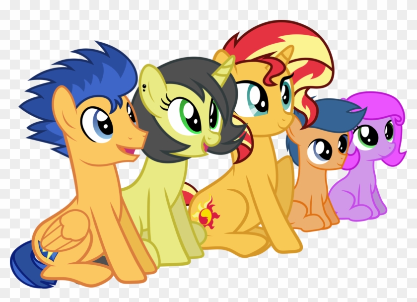 Paulysentry, Backwards Cutie Mark, Ear Piercing, Family, - Mlp Sunset Shimmer Family #1242304