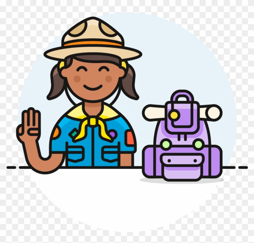 105 Scout Female African American - Cartoon #1242346
