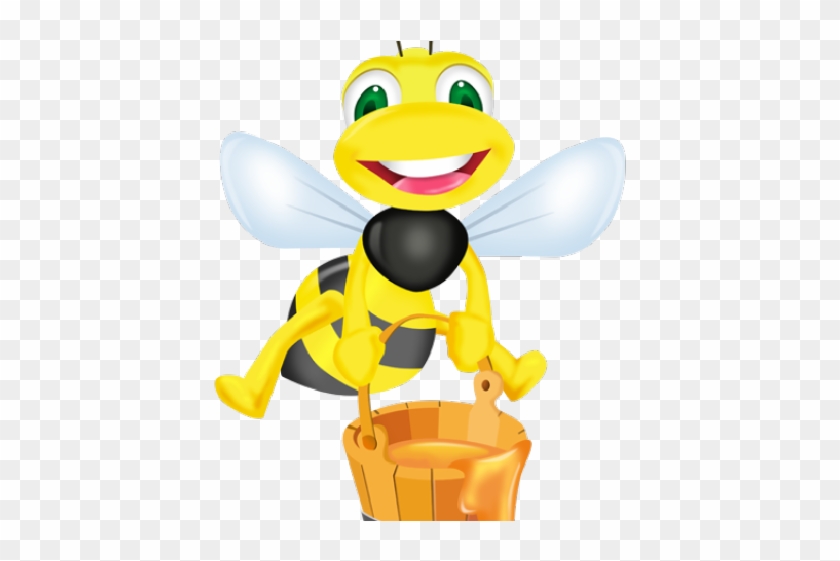 Cartoon Bees Clipart - Bee Honey Cartoon Png #1242358