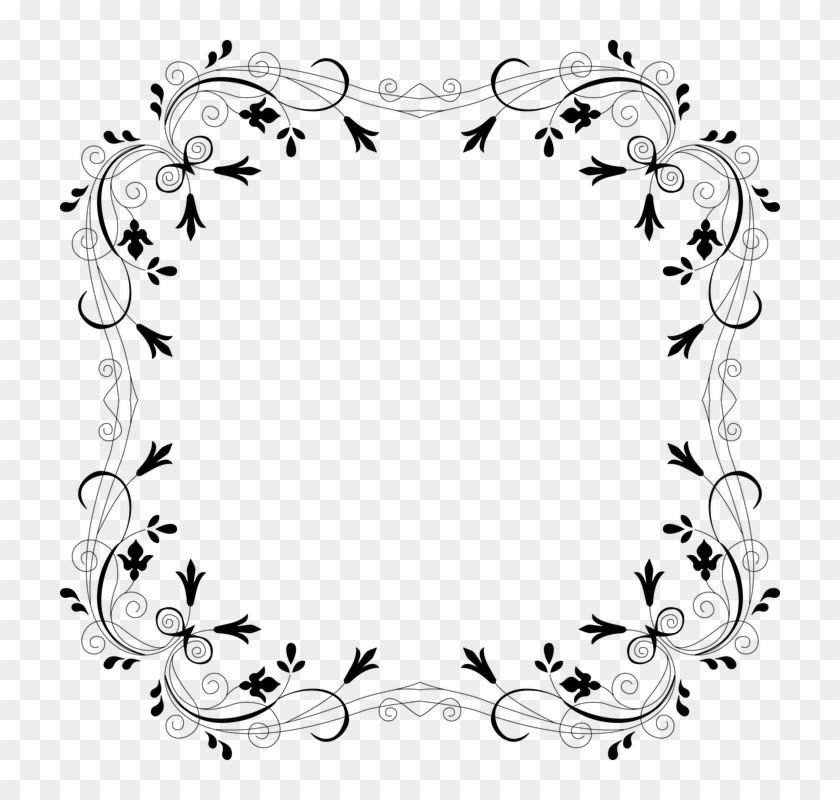 Floral, Flowers, Flourish, Decorative, Ornamental - Floral Border Png Icon #1242595