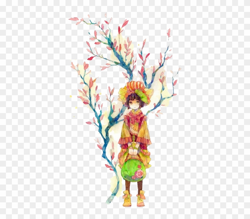 Watercolor Painting Anime Illustration - Watercolor Anime #1242854