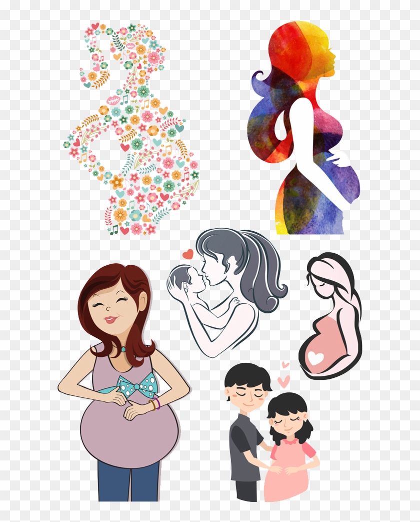 Pregnancy Cartoon Drawing Illustration - Diario De Embarazo: Tiernos Recuerdos [book] #1242870