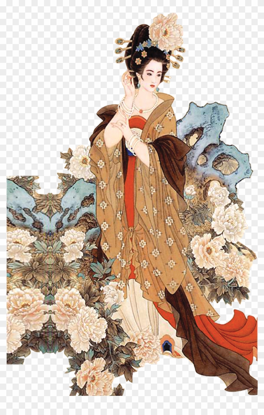 Zhuji Japanese Art Four Beauties Female - Yang Gui Fei Painting #1242892