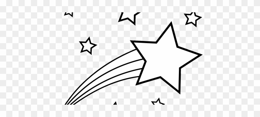 Shooting Star Colorable Line Art - Star Coloring Pages #1242923