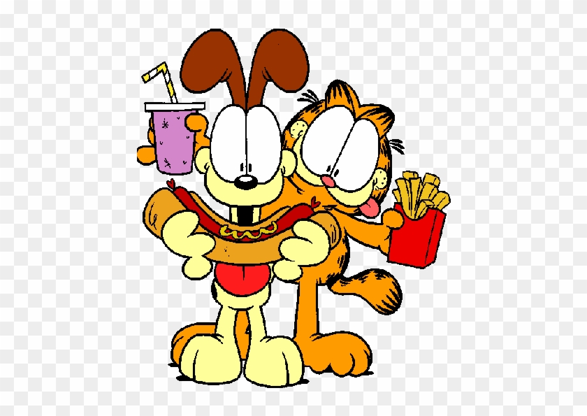 Fast Food Munchies - Garfield And Odie Eating #1242949