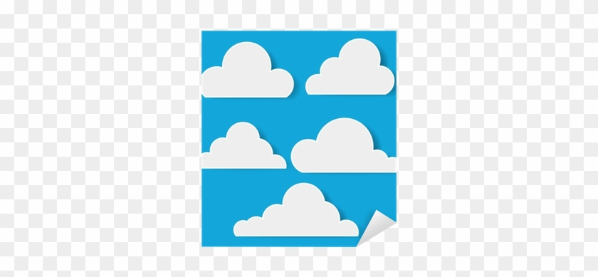 Clouds Vector Illustrations In Paper Style Sticker - Paper #1243053