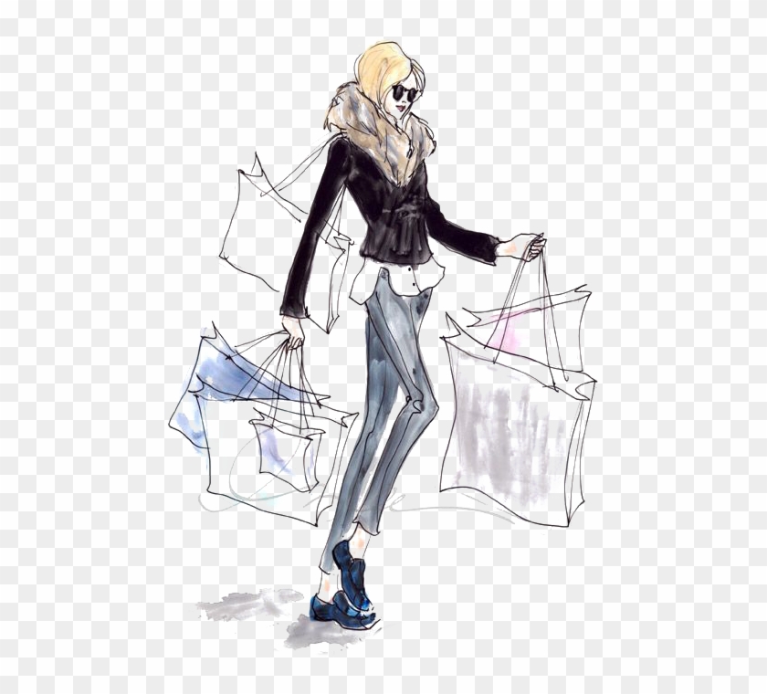 Drawing Fashion Shopping Illustration - Fashion #1243070