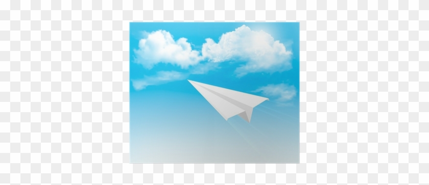 Paper Airplane In The Sky With Clouds - Paper Plane #1243094