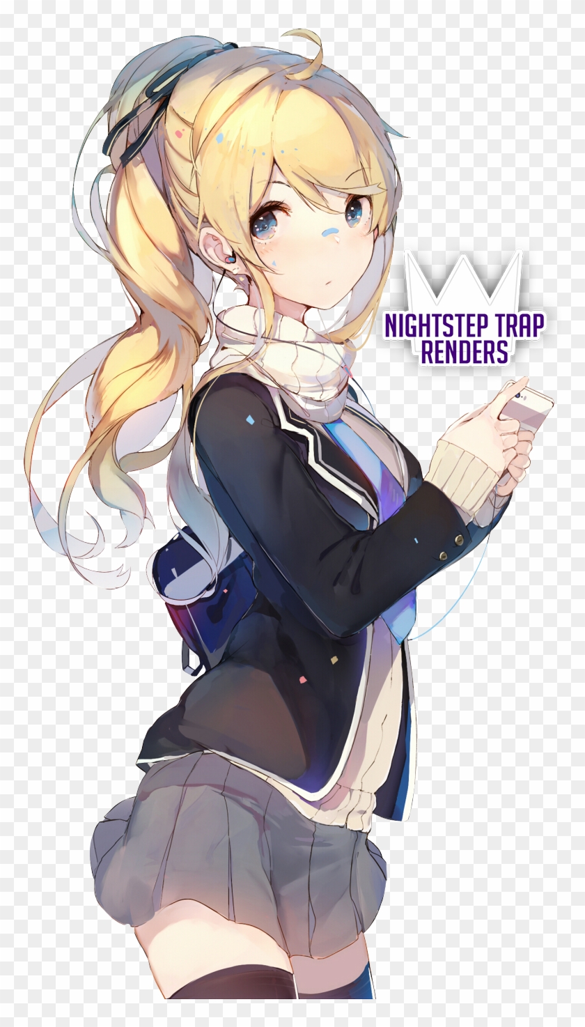 Nightsteptrap123 Cute Anime Girl Render - Anime Girl With Blonde Hair #1243128