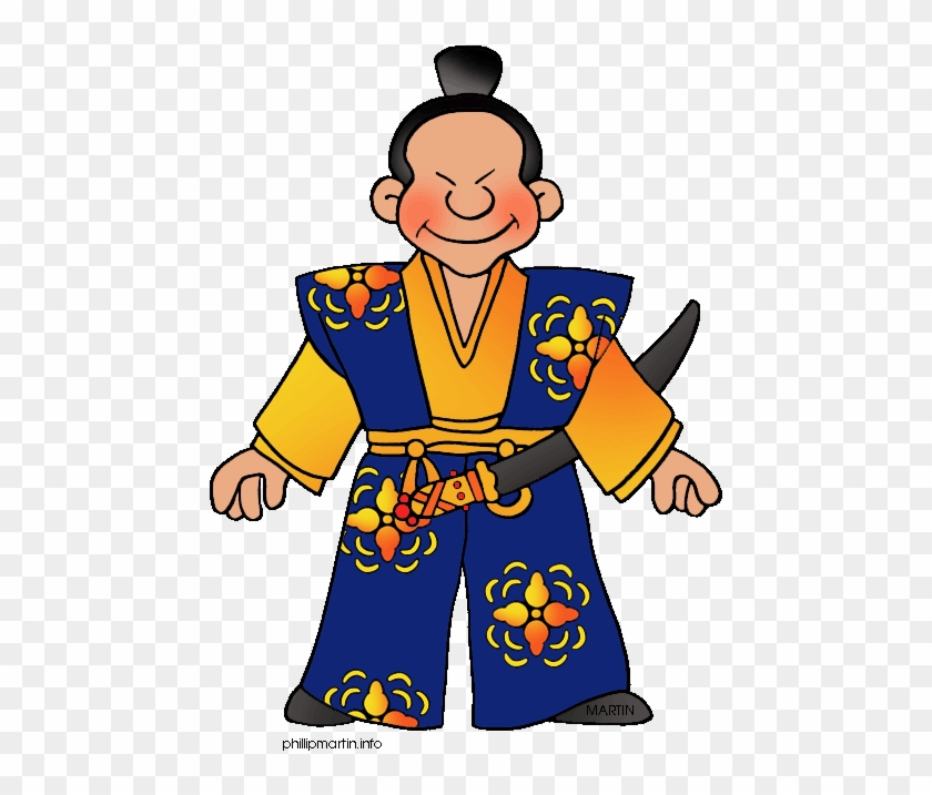 Free National Costumes Clip Art By Phillip Martin Japanese - Samurai For Kids #1243199