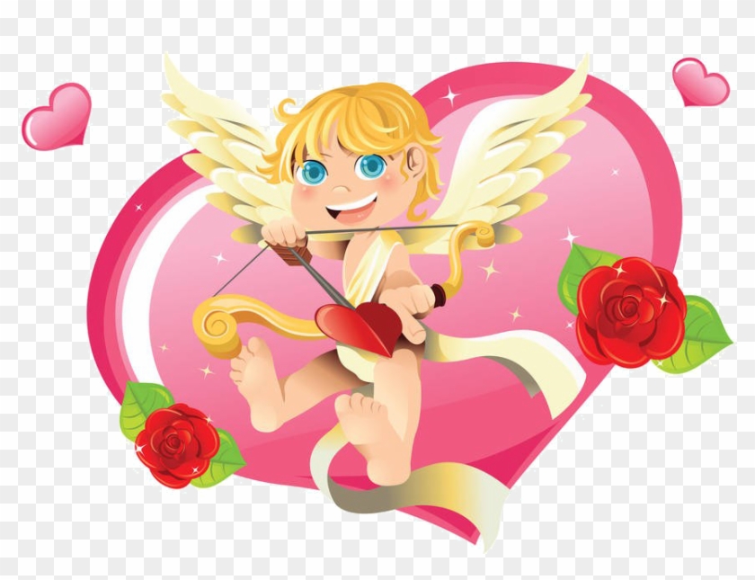 Cupid And Psyche Heart Valentines Day Clip Art - Cupid #1244356