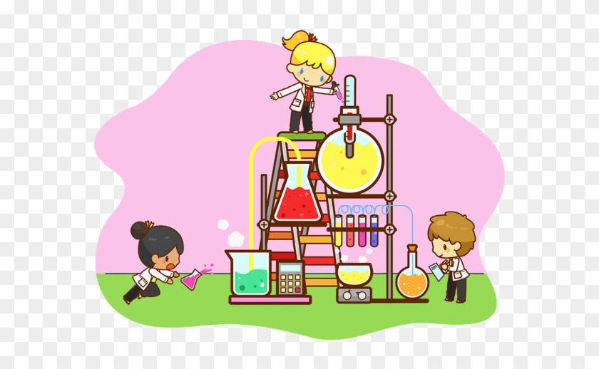 Cartoon Children Are Studying Chemistry, Working And - Chemistry Background  Cartoon - Free Transparent PNG Clipart Images Download