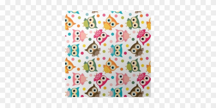 Cute Colorful Bird Seamless Pattern With Owls And Dots - Owl #1244671