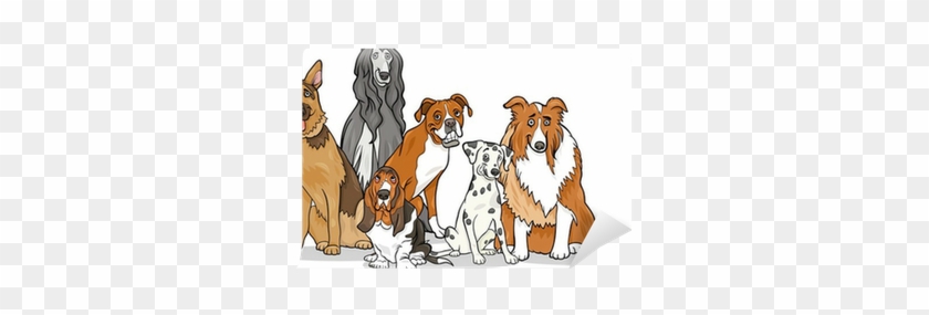 Cute Purebred Dogs Group Cartoon Illustration Wall - Book Of Dog Breeds For Children: They're All Dogs #1244835