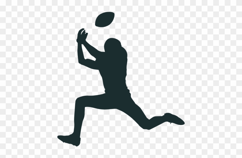 American Football Player Catching Silhouette Transparent - Nfl Football Player Silhouette Png #1244872