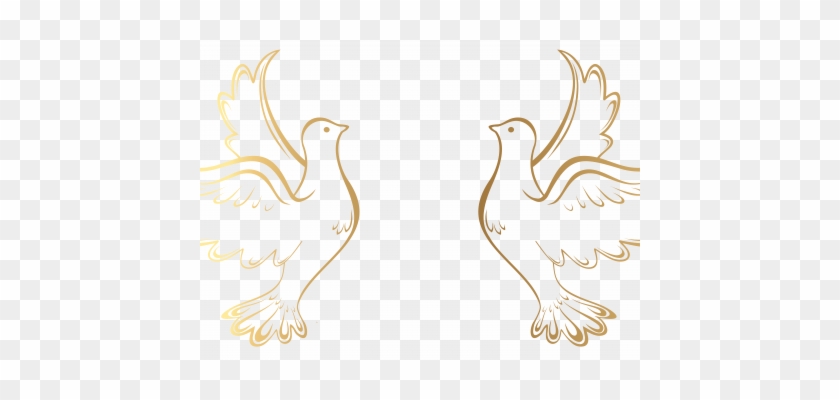 Gold Christmas Dove Of Peace Christian Event Stick - Dove Png Transparent Background #1245281