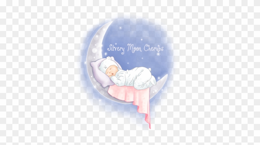 Silvery - Baby On Moon Png #1245689