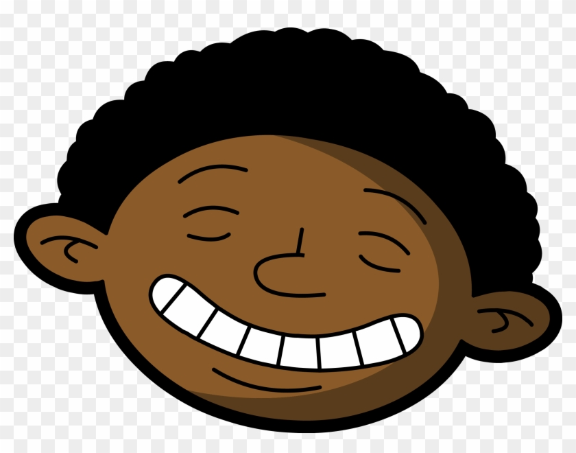 Cartoon Smiley Facial Expression - Happy Black Kid #1246098
