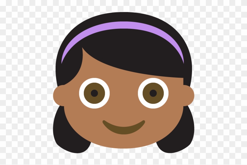 Girl Medium Dark Skin Tone Emoji Emoticon Vector Icon - Rosto De Menina Png #1246102