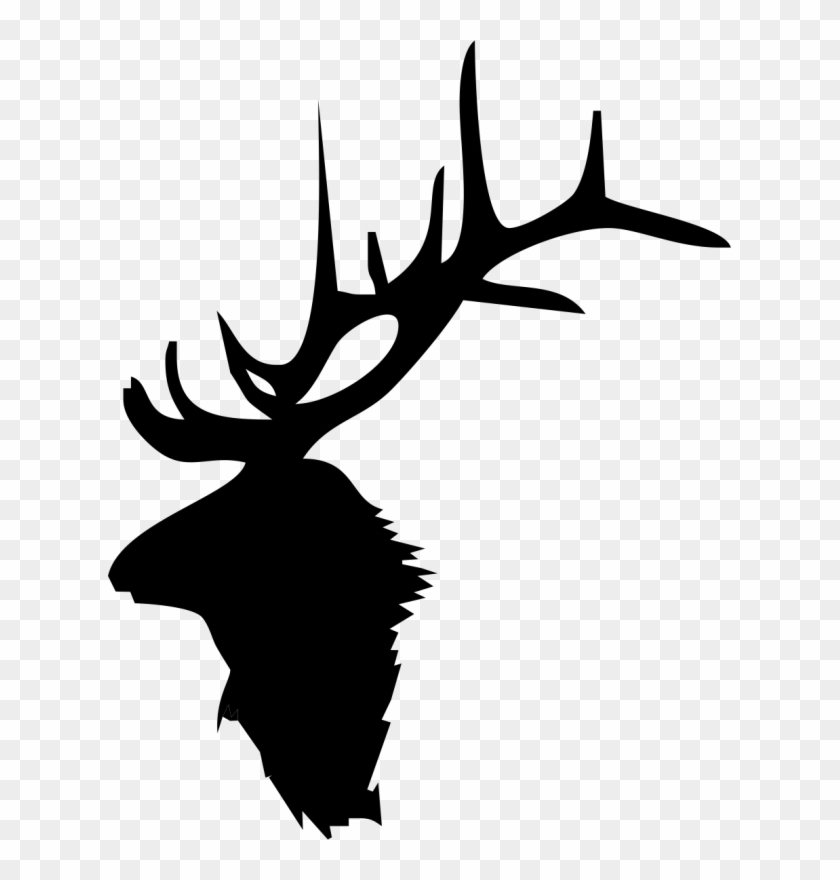 Pin Elk Antlers Clip Art - Elk Head Silhouette Png #1246454