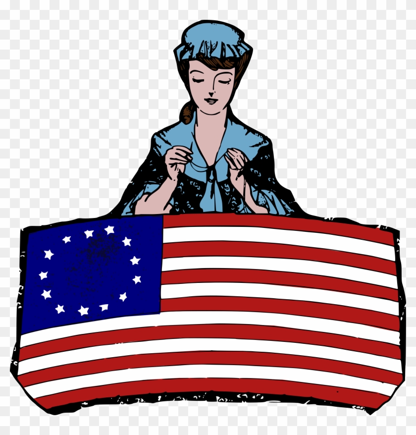 Betsy Ross Colour By J4p4n - Betsy Ross Flag Clipart #1246628