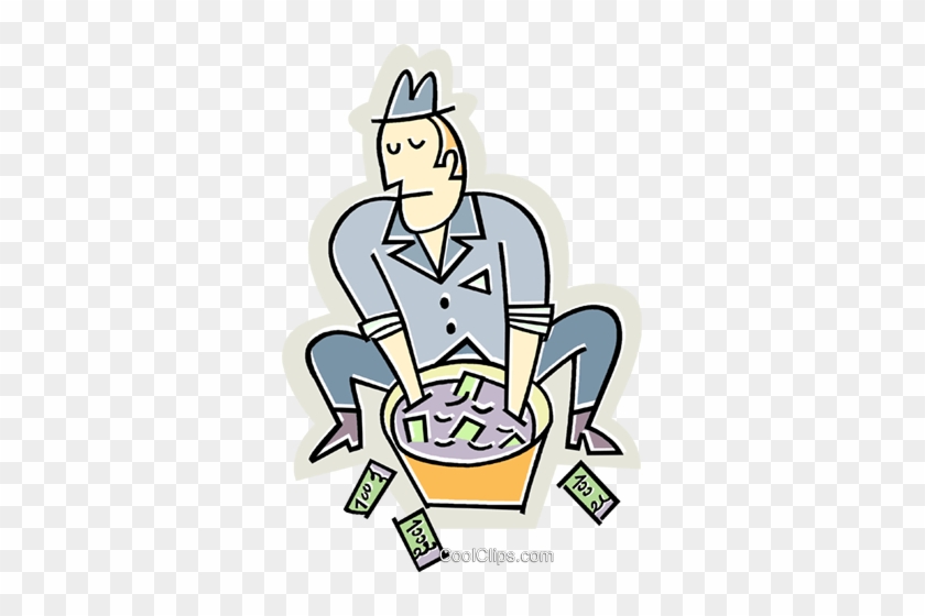 Gangster Laundering Money Royalty Free Vector Clip - Money Laundering #1246691