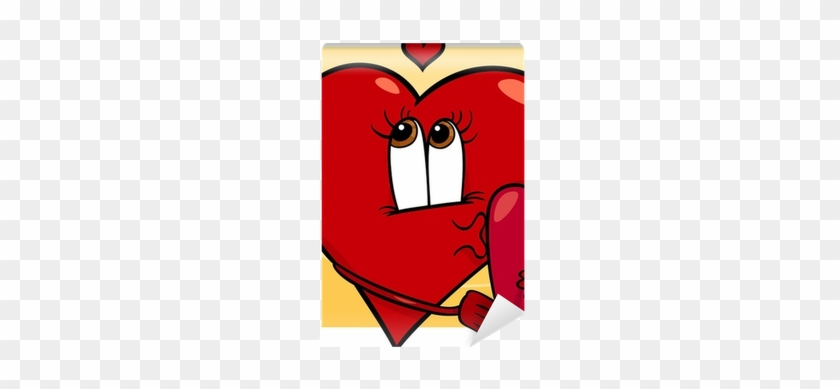 Heart With Valentine Card Cartoon Wall Mural • Pixers® - Srdicka Kreslene #1246742
