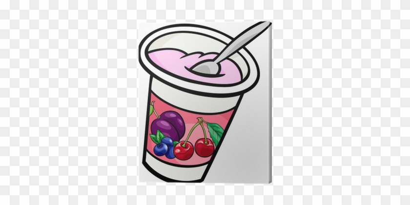 Yogurt Clip Art Cartoon Illustration Canvas Print • - Yogurt Clip Art #1247147