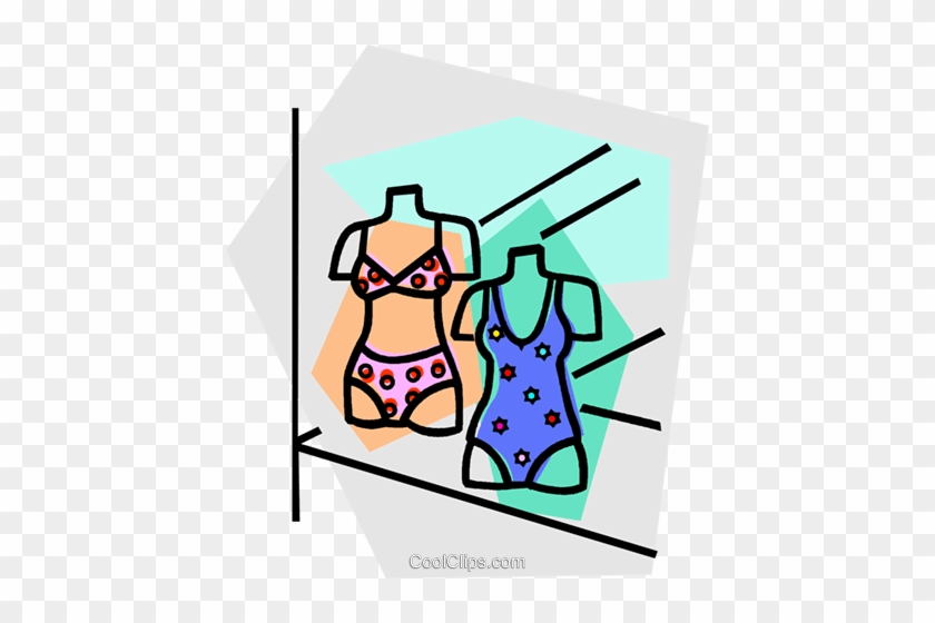 Bathing Suit Window Display Royalty Free Vector Clip - Clip Art #1247157
