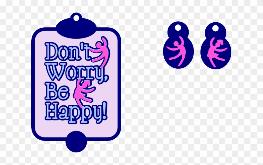 Free Svg Dancers And Be Happy Sentiment Earrings Pendant - Keychain #1247817