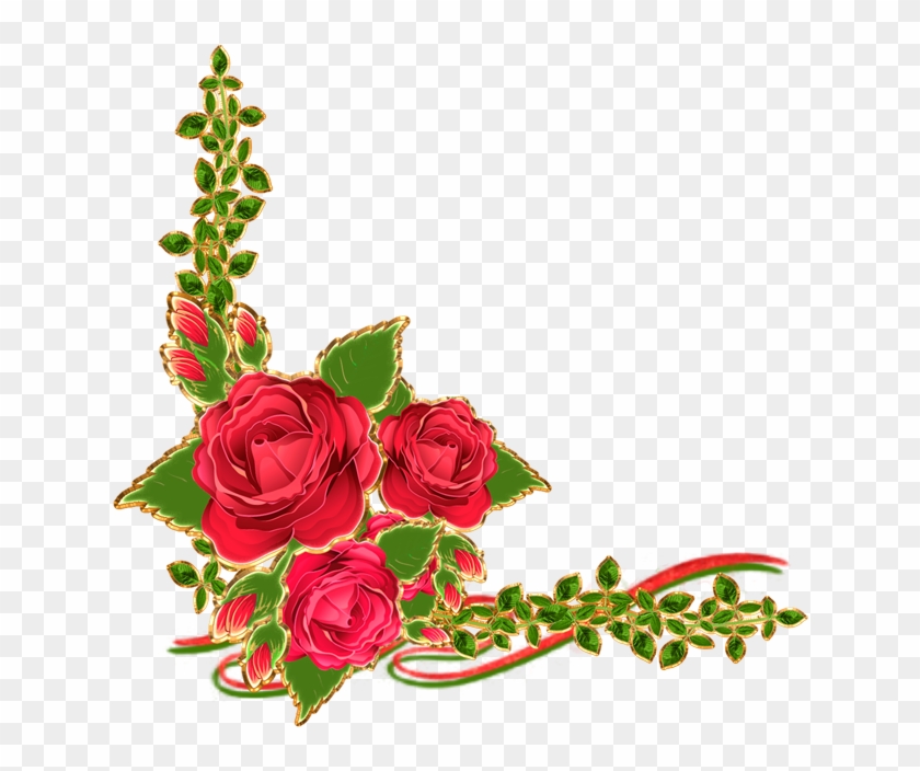 Garden Roses Flower Picture Frames Floral Design - Studio Background Psd Free Download #1247991