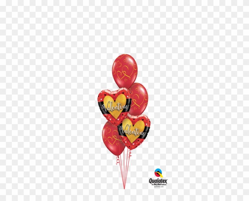 Red & Gold Valentine Bouquet Funtastic Balloon Creations - Happy Valentines Day Strawberry #1248022
