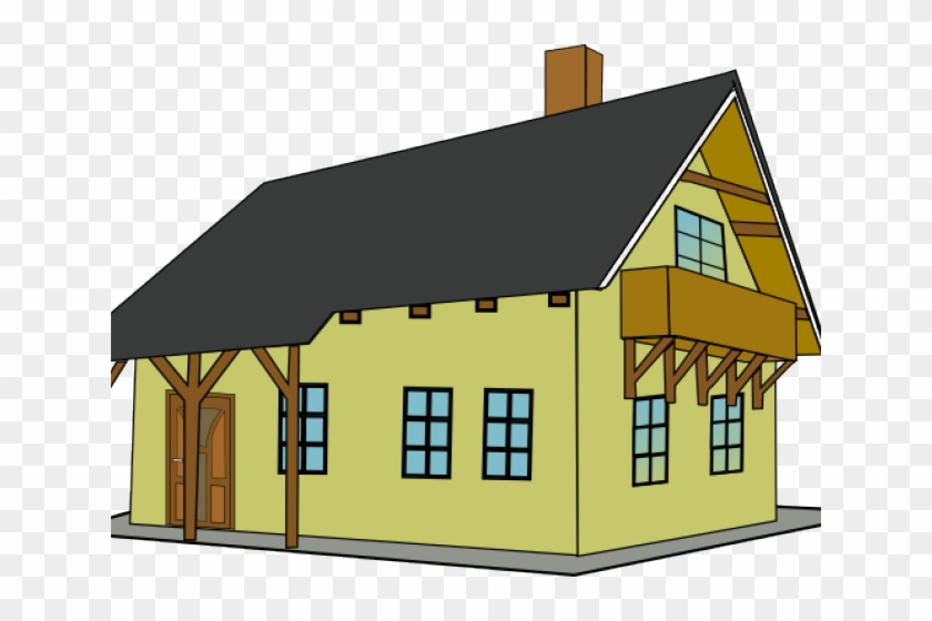 Old House Clipart Sloping Roof House - House Clip Art #1248315