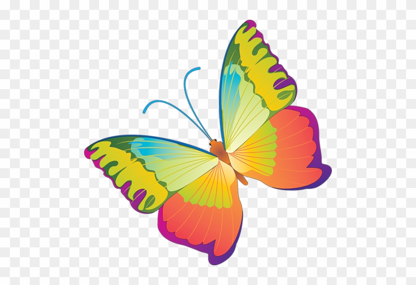 Бабочки, Рисованные, Формат Png - Borboleta Coloridas De Papel Para Recortar #1248322