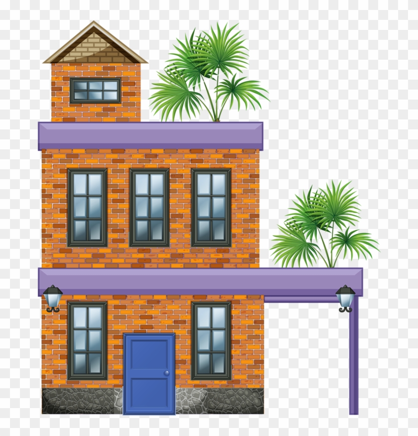 Illustration Of A Big House With Palm Plants On A White - House #1248341