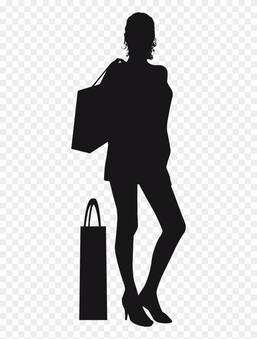 Lady Shopper Silhouette Wall Sticker - Shopper Silhouette #1248369