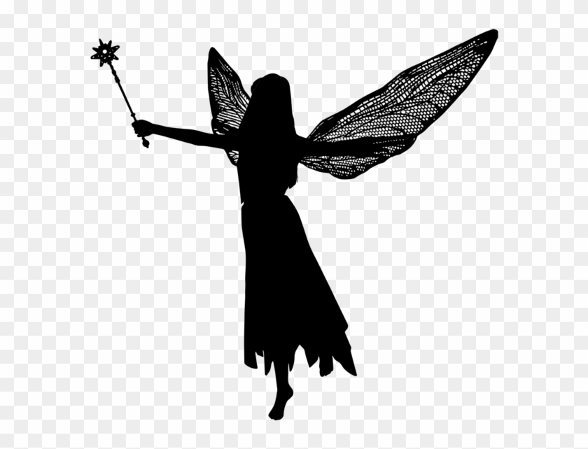 Dark Angel Clipart Transparent - Fairy Silhouette Png #1248503
