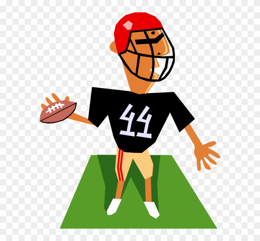Vector Illustration Of Football Quarterback Throwing - Clip Art #1248649