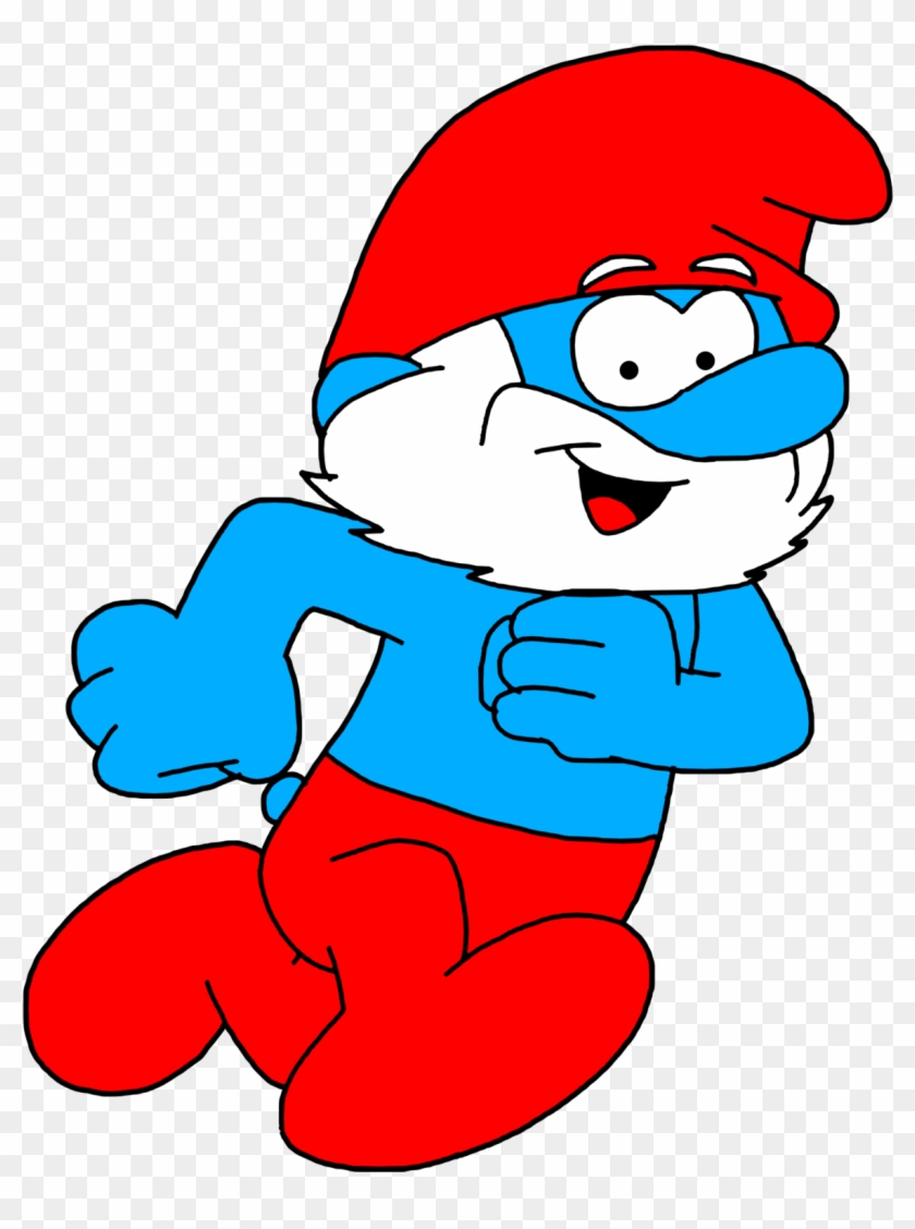 Papa Smurf Running By Marcospower1996 - Smurfs Running Png #1249311