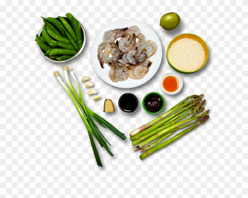 Shrimp & Asparagus Fried Rice - Rice Top View Png #1249641