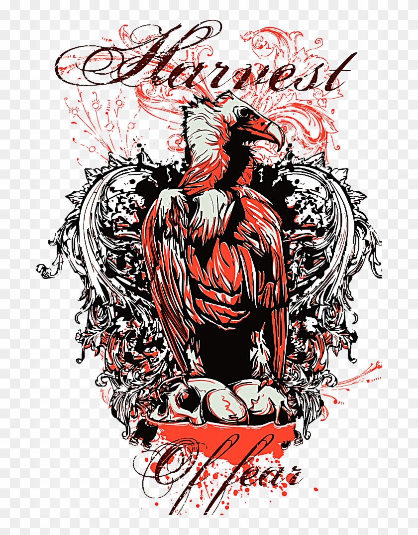 T-shirt Graffiti Illustration - Harvest Of Fear Tile Coaster #1250124
