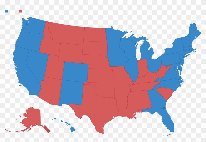 Map Of Landslides In The Us - Red States 2016 Election #1250434