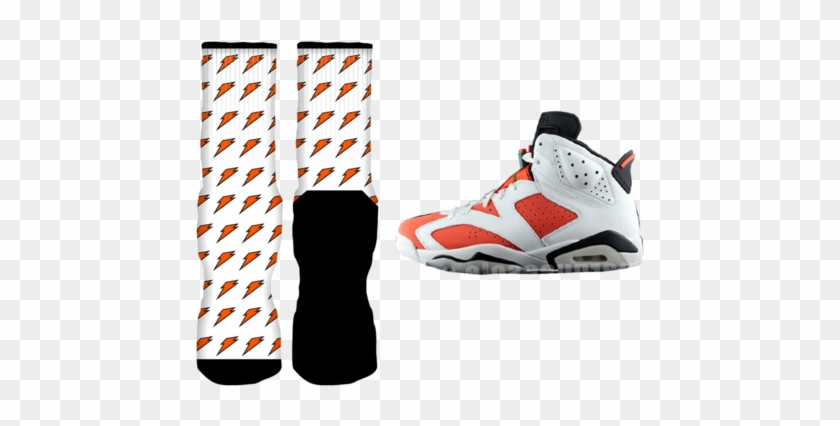 Rufnek-jordan 6 Gatorade Bolts Custom Socks - Socks That Go With Jordan Gatorade #1250467