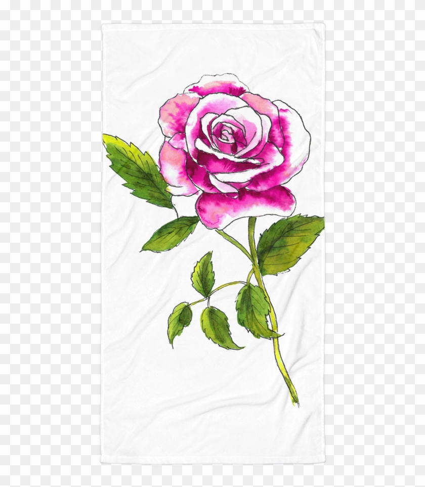 Pink Rose Towel - Hybrid Tea Rose #1250485