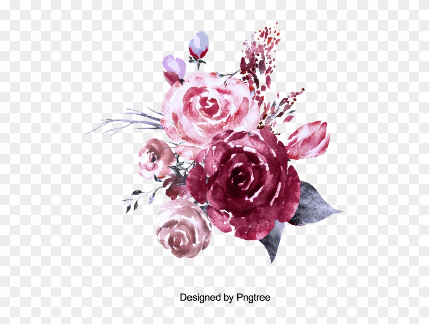 Beautiful Hand Paint Watercolor Rose Flower, Flower, - Watercolor Painting #1250522