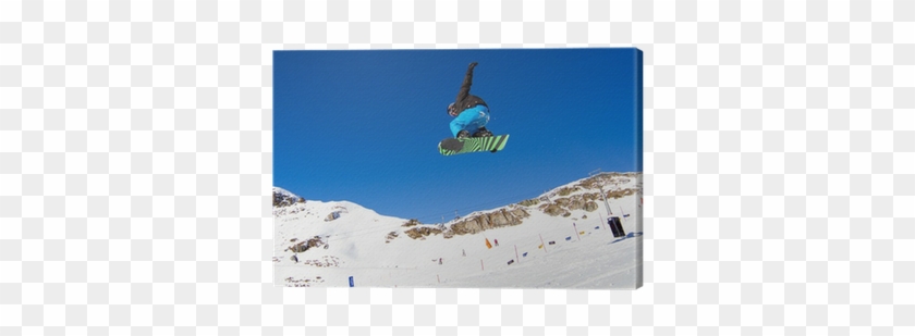 Cuadro En Lienzo Snowboarder Agarrar Su Tabla De Snowboard - Snowboarding #1250931