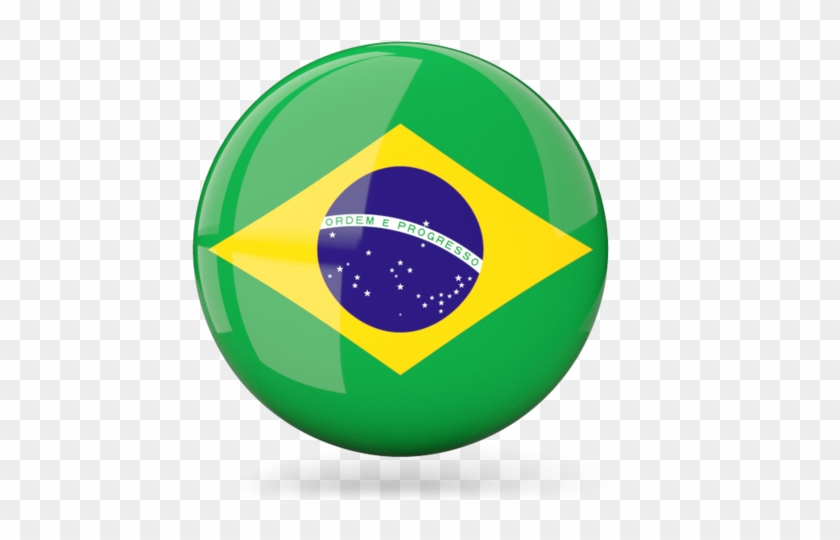 Brazil Glossy Round Icon - Brazil Flag Png #1251050