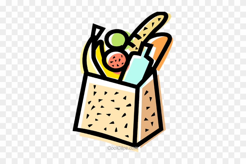 Bag Of Groceries Royalty Free Vector Clip Art Illustration - Food #1251103