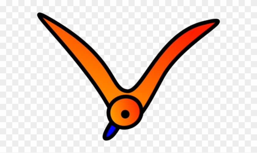 Blue Bird Flying Simple Drawing Cartoon Vector Clip - Clip Art #1251178